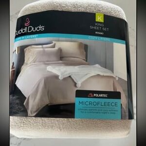 Cuddle Duds Microfleece King Sheet Set in Khaki - NWT
